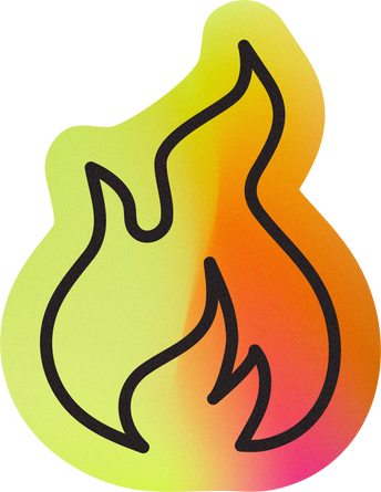 Textured Holo Fire Icon Sticker